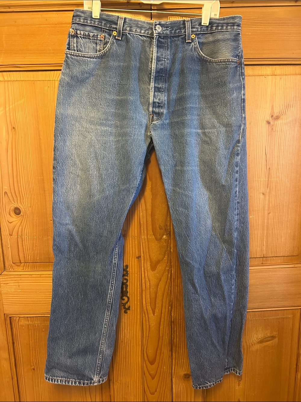 Levi’s Vintage 501 Rigid Denim Jeans W 32 L 32 Medium Blue 2001 Y2K 90’s